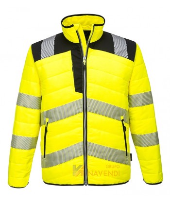 Cazadora de alta visibilidad tipo plumas con forro Insulatex amarillo flúor y negro, PW371 de Portwest