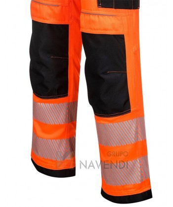 Pantalón bicolor de alta visibilidad muy grueso con cintas segmentadas