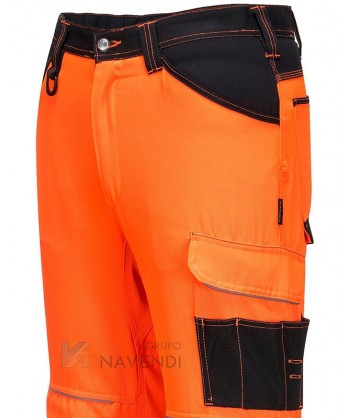 Pantalón bicolor de alta visibilidad muy grueso con cintas segmentadas
