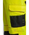 Peto bicolor de alta visibilidad muy grueso con refuerzos amarillo flúor y negro