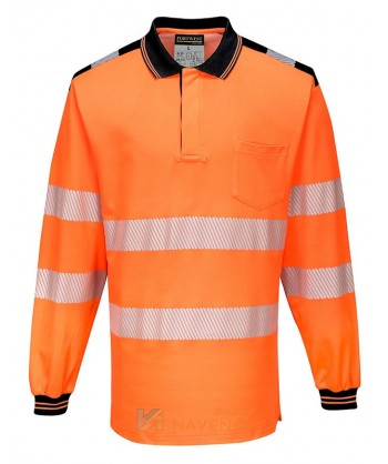 Polo bicolor bicapa de alta visibilidad con cintas segmentadas