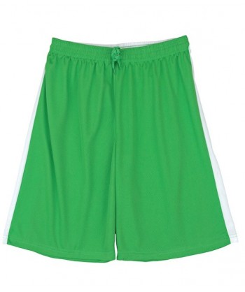 Short bicolor deportivo sin bolsillos para adulto color marino y verde y blanco