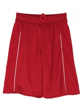Short bicolor deportivo sin bolsillos para niño color rojo y blanco