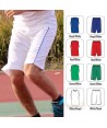 Short bicolor deportivo sin bolsillos para adulto color blanco y royal