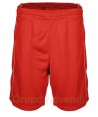 Short para niños, sin bolsillos con ribete a contraste para baloncesto color rojo