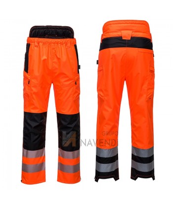 Pantalón impermeable y transpirable bicolor de alta visibilidad para lluvia