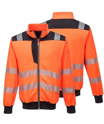 Chaqueta sudadera bicolor alta visibilidad con cintas segmentadas