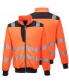 Chaqueta sudadera bicolor alta visibilidad con cintas segmentadas
