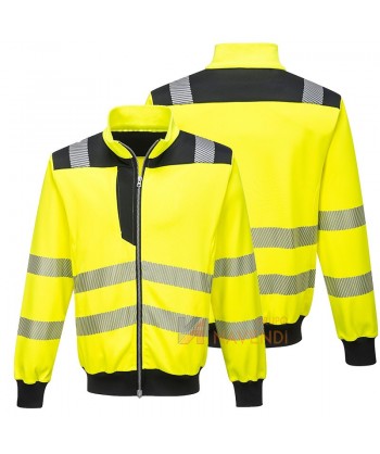 Chaqueta sudadera bicolor alta visibilidad con cintas segmentadas