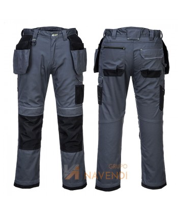 Pantalón bicolor, grueso y con refuerzos y bolsillos desmontables