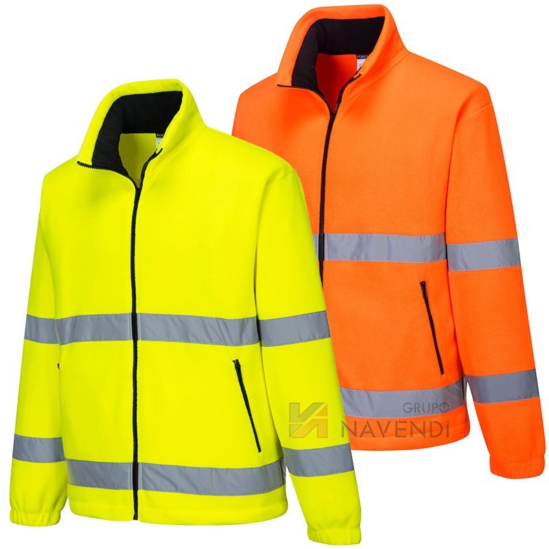 Chaqueta de forro polar amarillo alta visibilidad. Portwest F250
