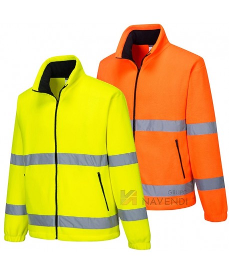 Chaqueta de forro polar amarillo alta visibilidad. Portwest F250