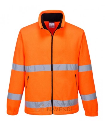 Chaqueta de forro polar naranja alta visibilidad. Portwest F250