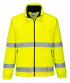 Chaqueta de forro polar amarillo alta visibilidad. Portwest F250