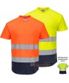 Camiseta bicapa bicolor manga corta transpirable