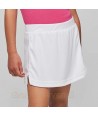 Falda pantalón de niña con bolsillos para actividades deportivas, color blanco