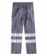 Pantalones multibolsillos con cintas reflectantes gris