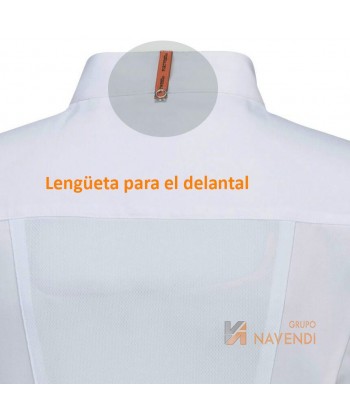 Chaqueta unisex de cocina de manga corta con espalda transpirable y corchetes