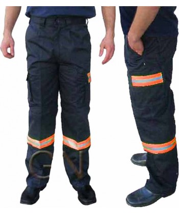 Pantalón táctico con refuerzos y cintas reflectantes bicolor en bajos y tapetas