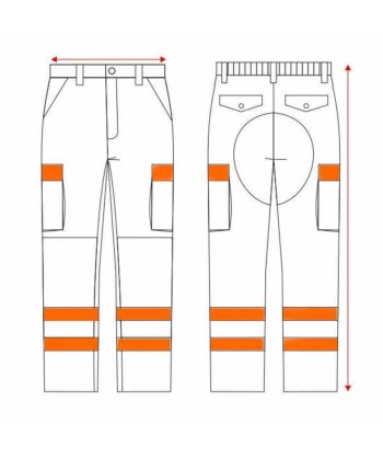 Pantalón táctico con refuerzos y cintas reflectantes bicolor en bajos y tapetas