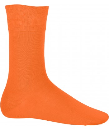 Calcetines finos elásticos con efecto brillo color naranja