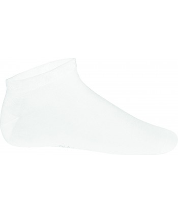 Calcetín deportivo tobillero de bambú color blanco
