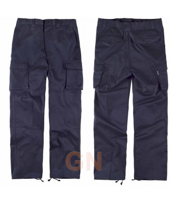 Pantalones multibolsillos triple costura y refuerzos marino
