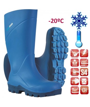 Bota alimentaria azul de seguridad de poliuretano S4 CI SRC
