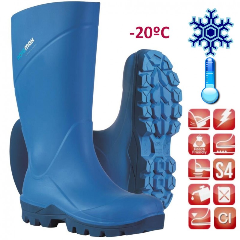 Bota alimentaria azul de seguridad de poliuretano S4 CI SRC