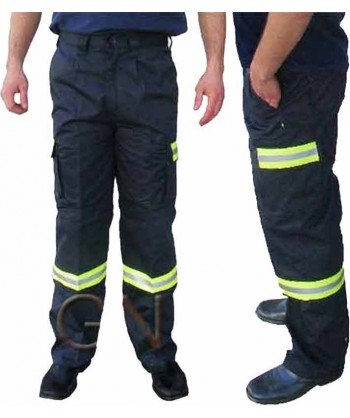 Pantalones multibolsillos con refuerzos y cintas bicolor reflectantes
