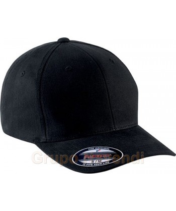 Gorra Flexfit de algodón de medio perfil para adulto color  negro