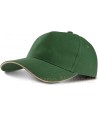 Gorra con sandwich contrastado con cierre de hebilla para adulto color verde bosque
