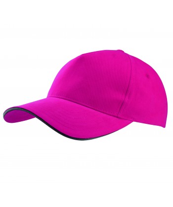 Gorra con sandwich contrastado con cierre de hebilla para adulto color fucsia