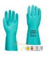 Guantes de nitrilo color verde para productos químicos