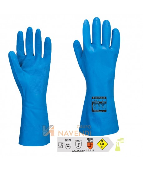 Guantes de nitrilo color azul para industria alimentaria