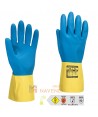 Guantes de látex bicolor para productos químicos