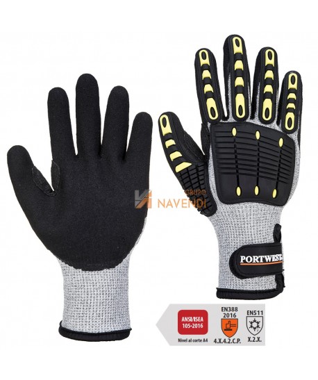 Guantes anti impacto forrados anticorte nivel 5 o C