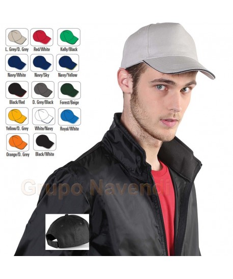 Gorra con sandwich contrastado con cierre velcro para adulto