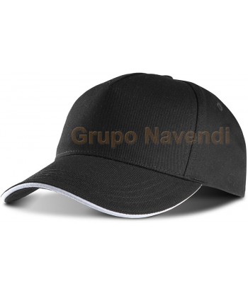 Gorra con sandwich contrastado con cierre velcro para adulto color negro