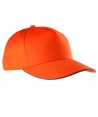 Gorra con sandwich contrastado con cierre velcro para adulto color naranja