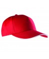 Gorra con sandwich contrastado con cierre velcro para adulto color rojo