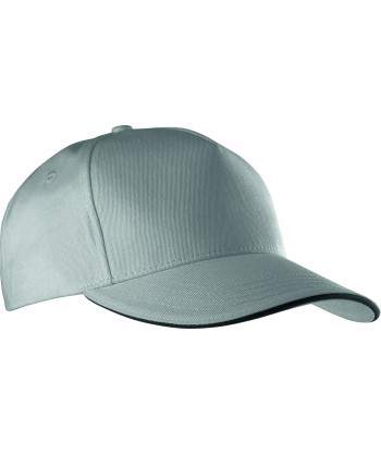 Gorra con sandwich contrastado con cierre velcro para adulto color blanco/marino