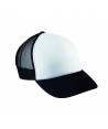 Gorra de rejilla con cierre mediante corchetes para niño negro y blanco
