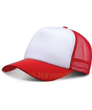 Gorra de rejilla con cierre mediante corchetes para adulto rojo