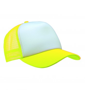 Gorra de rejilla con cierre mediante corchetes para adulto amarillo