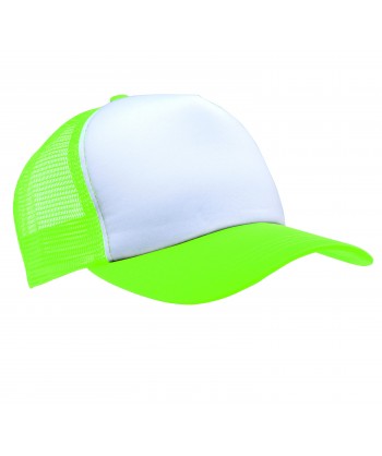 Gorra de rejilla con cierre mediante corchetes para adulto verde lima