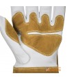 Guantes de piel y serraje con refuerzos y forro polar para soldadura