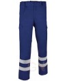 Pantalon económico multibolsillos con cintas reflectantes color marino
