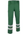 Pantalon económico multibolsillos con cintas reflectantes color  verde