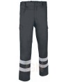 Pantalon económico multibolsillos con cintas reflectantes color  gris